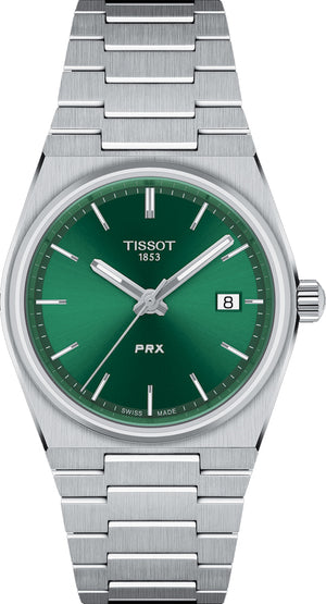 Tissot PRX Green Dial Silver Steel Strap Watch for Women - T137.210.11.081.00