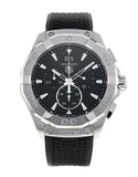 Tag Heuer Aquaracer Chronograph Black Dial Black Rubber Strap Watch for Men - CAY1110.FT6041