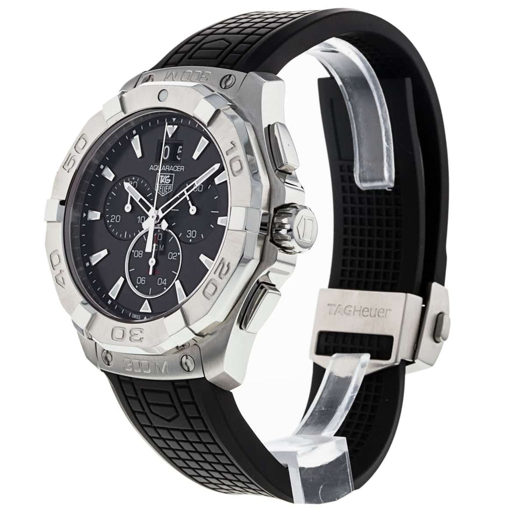 Tag Heuer Aquaracer Chronograph Black Dial Black Rubber Strap Watch for Men - CAY1110.FT6041