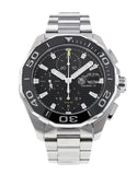 Tag Heuer Aquaracer Calibre 16 Day-Date Black Dial Silver Steel Strap Watch for Men - CAY211A.BA0927