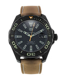 Tag Heuer Aquaracer 300 Calibre 5 Automatic Black Dial Brown Nylon Strap Watch for Men - WAY208C.FC6383