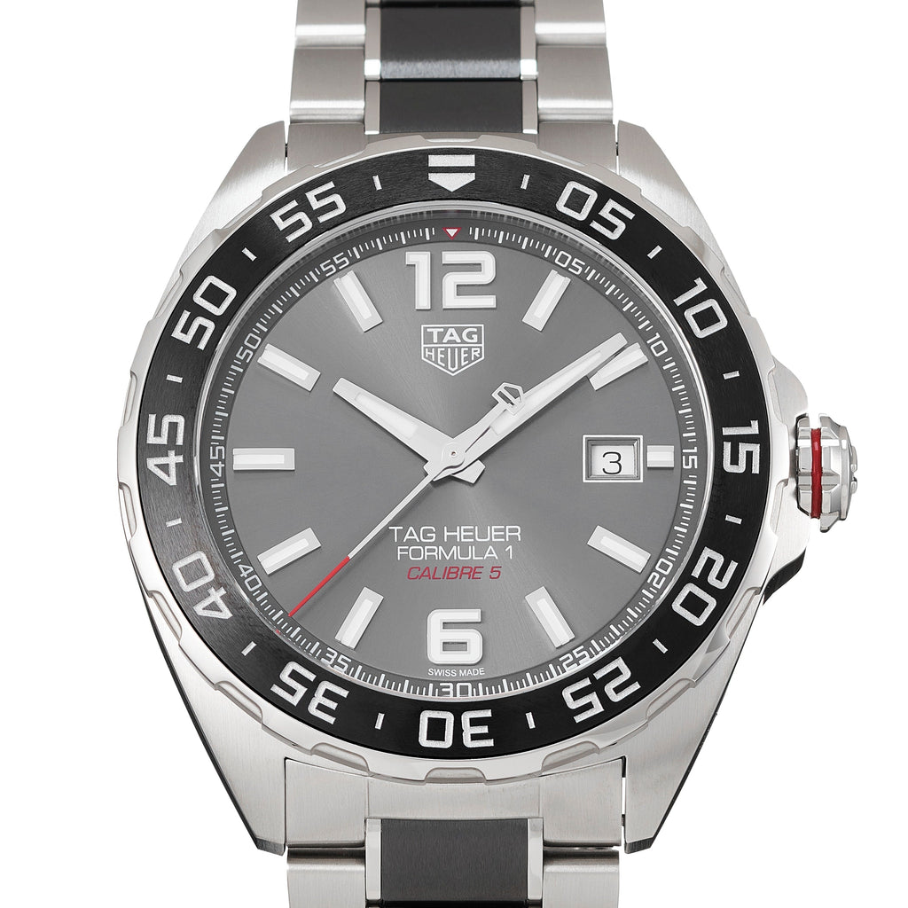 Tag Heuer Formula 1 Calibre 5 Anthracite Dial Two Tone Steel Strap Watch for Men - WAZ2011.BA0843