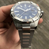 Tag Heuer Aquaracer Calibre 5 Automatic Blue Dial Silver Steel Strap Watch for Men - WAY2012.BA0927