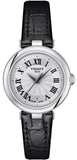 Tissot Bellissima Small Lady Silver Dial Black Leather Strap Watch For Women - T126.010.16.013.00