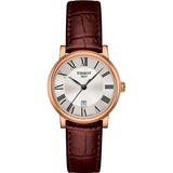 Tissot T Classic Carson Premium White Dial Brown Leather Strap Watch for Women - T122.207.36.033.00