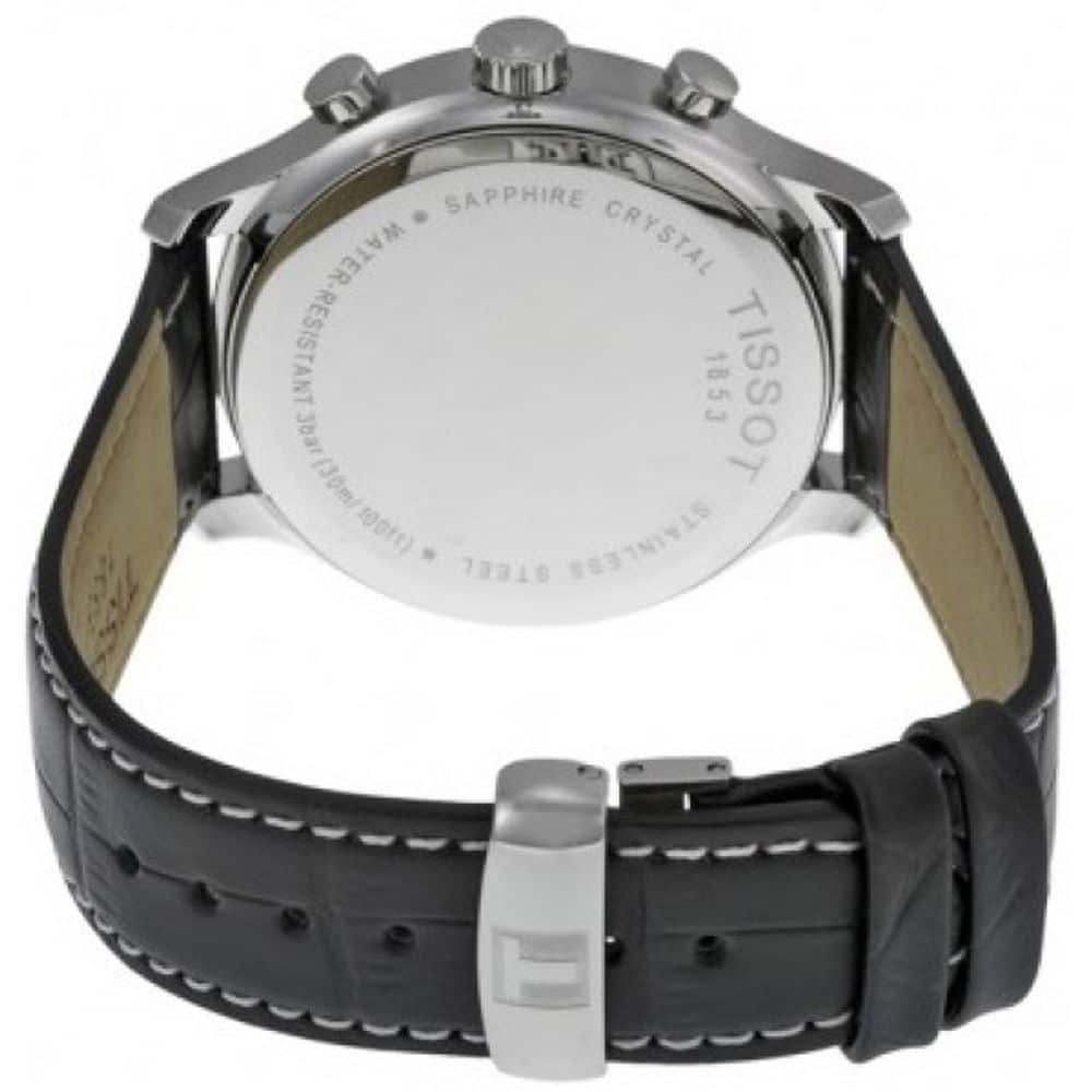 Tissot T Classic Tradition Chronograph Black Dial Black Leather Strap Watch For Men - T063.617.16.057.00