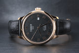 Tissot T Classic Le Locle Automatic Black Dial Black Leather Strap Watch For Men - T41.5.423.53