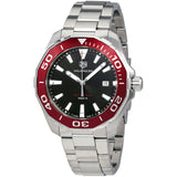 Tag Heuer Aquaracer Black Dial Silver Steel Strap Watch for Men - WAY101B.BA0746