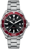 Tag Heuer Aquaracer Black Dial Silver Steel Strap Watch for Men - WAY101B.BA0746
