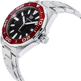 Tag Heuer Aquaracer Black Dial Silver Steel Strap Watch for Men - WAY101B.BA0746