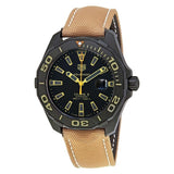 Tag Heuer Aquaracer 300 Calibre 5 Automatic Black Dial Brown Nylon Strap Watch for Men - WAY208C.FC6383