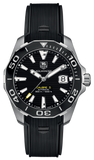 Tag Heuer Aquaracer Calibre 5 Automatic Black Dial Black Rubber Strap Watch for Men - WAY211A.FT6151