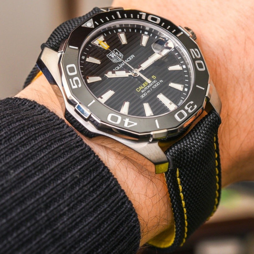 Tag Heuer Aquaracer Jeremy Lin Special Edition Grey Dial Black Nylon Strap Watch for Men - WAY211F.FC6362