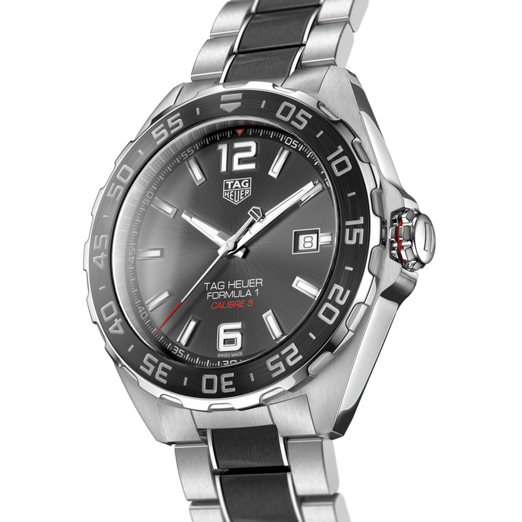 Tag Heuer Formula 1 Calibre 5 Anthracite Dial Two Tone Steel Strap Watch for Men - WAZ2011.BA0843