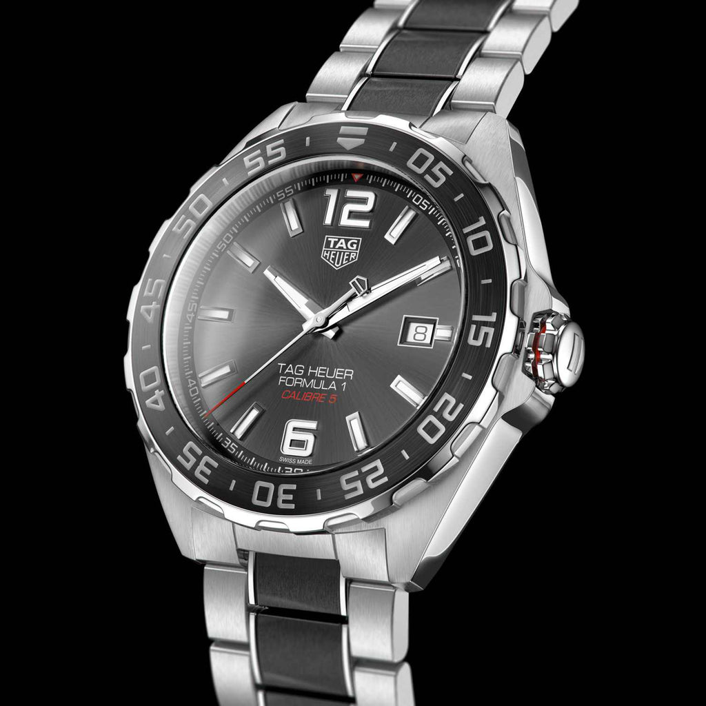 Tag Heuer Formula 1 Calibre 5 Anthracite Dial Two Tone Steel Strap Watch for Men - WAZ2011.BA0843