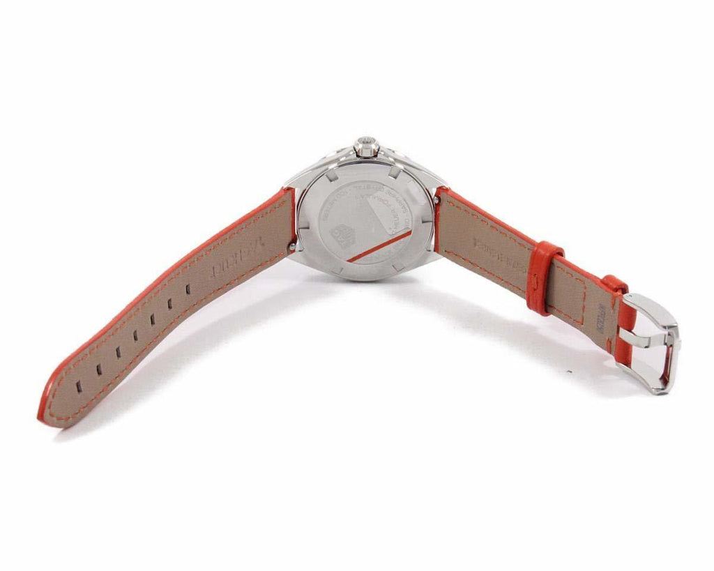 Tag Heuer Formula 1 Quartz Diamonds Mother of Pearl Dial Orange Leather Strap Watch for Women - WBJ131A.FC8250