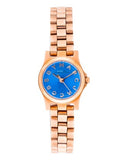 Marc Jacobs Henry Dinky Blue Dial Rose Gold Steel Strap Watch for Women - MBM3204