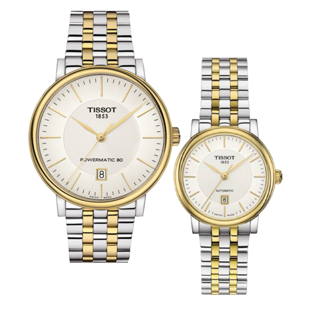 Tissot T Classic Carson Premium White Dial Two Tone Steel Strap Watch for Women - T122.207.22.031.00