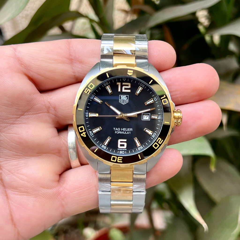 Tag Heuer Formula 1 Quartz Black Dial Two Tone Steel Strap Watch for Men - WAZ1121.BB0879