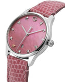 Gucci G-Timeless Pink Mother of Pearl Dial Pink Leather Strap Watch For Women - YA126586