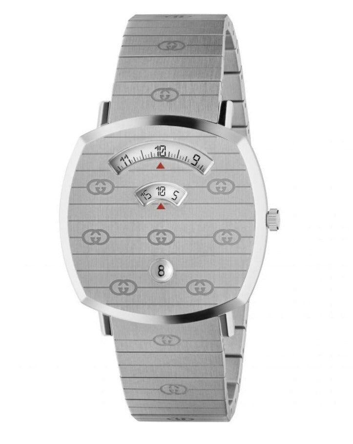 Gucci Grip Quartz Silver Dial Silver Steel Strap Watch For Women - YA157410
