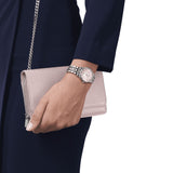 Tissot T Classic Carson Premium Lady Mother of Pearl Pink Dial Silver Steel Strap Watch For Women - T122.210.11.159.00