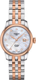 Tissot Le Locle Automatic Diamonds Mother of Pearl White Dial Two Tone Steel Strap Watch For Women - T006.207.22.116.00