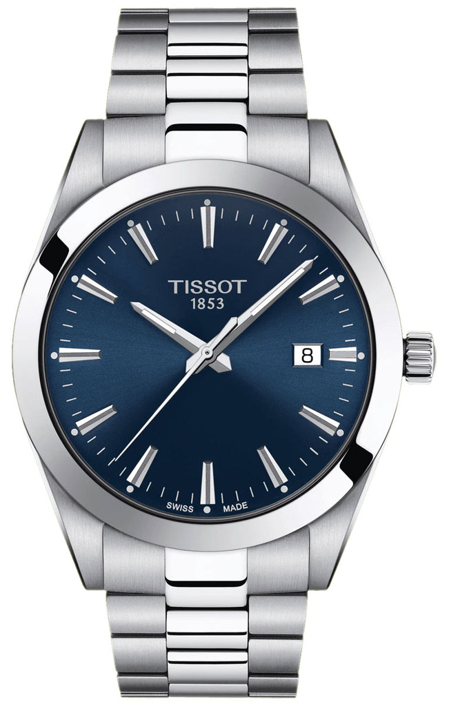 Tissot Gentleman Blue Dial Silver Steel Strap Watch For Men - T127.410.11.041.00