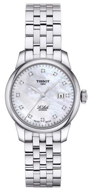 Tissot Le Locle Automatic Diamonds Mother of Pearl Dial Silver Steel Strap Watch For Women - T006.207.11.116.00
