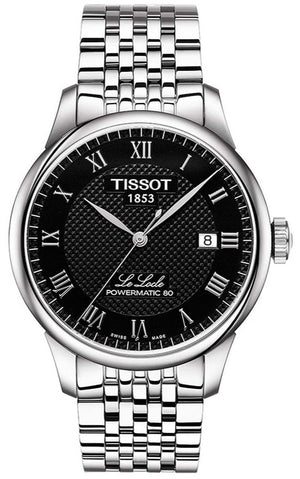 Tissot T Classic Le Locle Powermatic 80 Black Dial Silver Steel Strap Watch For Women - T41.1.483.53