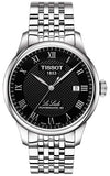 Tissot T Classic Le Locle Powermatic 80 Black Dial Silver Steel Strap Watch For Women - T41.1.483.53