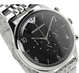 Emporio Armani Beta Chronograph Black Dial Steel Strap Watch For Men - AR1863