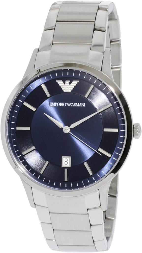 Emporio Armani Renato Blue Dial Silver Steel Strap Watch For Men - AR2477
