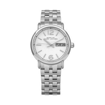Marc Jacobs Fergus White Dial Silver Steel Strap Watch for Women - MBM8646