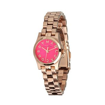Marc Jacobs Henry Dinky Pink Dial Rose Gold Steel Strap Watch for Women - MBM3203