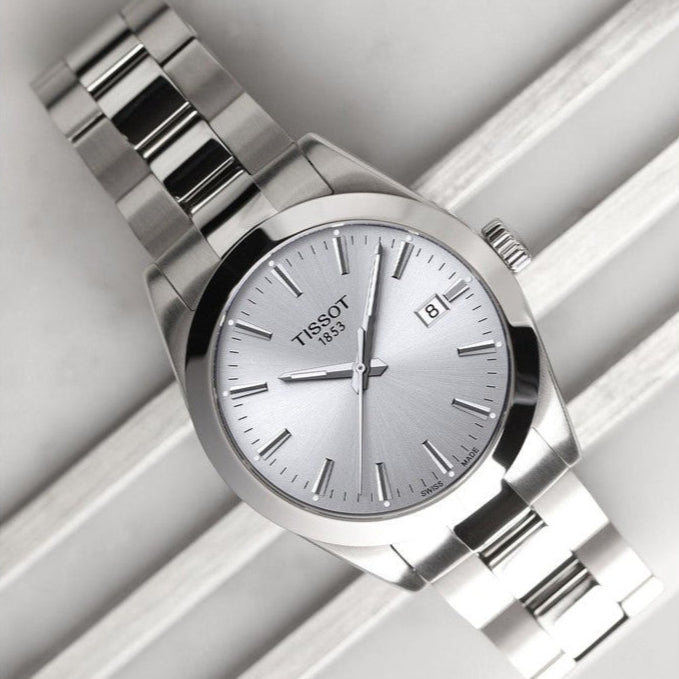 Tissot Gentleman Silver Dial Silver Steel Strap Watch For Men - T127.410.11.031.00