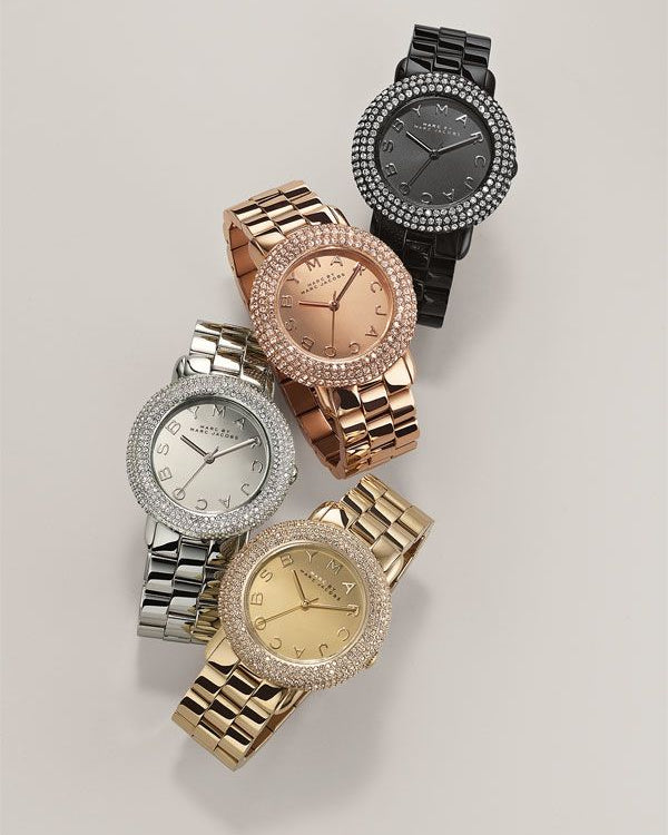 Marc Jacobs Marci Crystals Rose Gold Dial Rose Gold Steel Strap Watch for Women - MBM3192