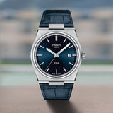 Tissot PRX Blue Dial Blue Leather Strap Watch for Men - T137.410.16.041.00