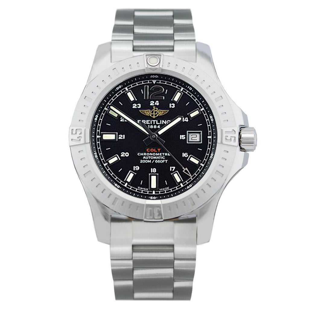 Breitling Colt Automatic 44mm Black Dial Stainless Steel Mens Watch - A1738811/BD44/173A