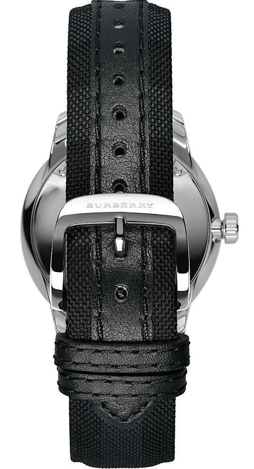 Burberry Classic Round Cream Dial Black Leather Strap Watch for Men - BU10008