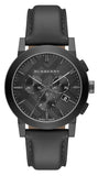 Burberry The City Black Dial Black Leather Strap Watch for Men - BU9364