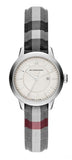 Burberry Classic Stone Silver Dial Horseberry Black Leather Strap Watch for Women - BU10103