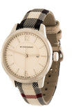 Burberry Classic Champagne Gold Dial Horseferry Leather Strap Watch for Women - BU10104