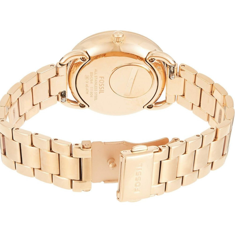 Fossil Tailor Rose Gold Dial Rose Gold Steel Strap Watch for Women - ES4264