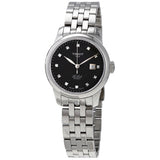 Tissot Le Locle Automatic Diamonds Mother of Pearl Black Dial Silver Steel Strap Watch For Women - T006.207.11.126.00