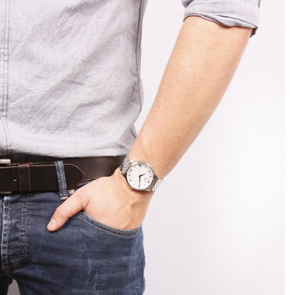 Tissot T Classic Tradition Silver Dial Silver Steel Strap Watch For Men - T063.610.11.038.00
