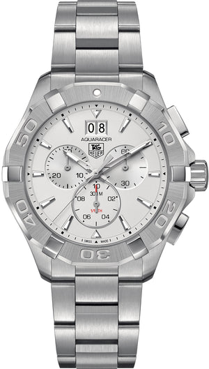 Tag Heuer Aquaracer White Dial Silver Steel Strap Watch for Men - CAY1111.BA0927