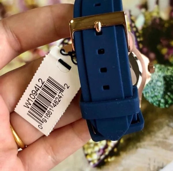 Guess Zena Blue Dial Blue Silicone Strap Watch For Women - W1049L2