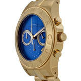Marc Jacobs Blade Chronograph Blue Dial Gold Steel Strap Watch for Women - MBM3307