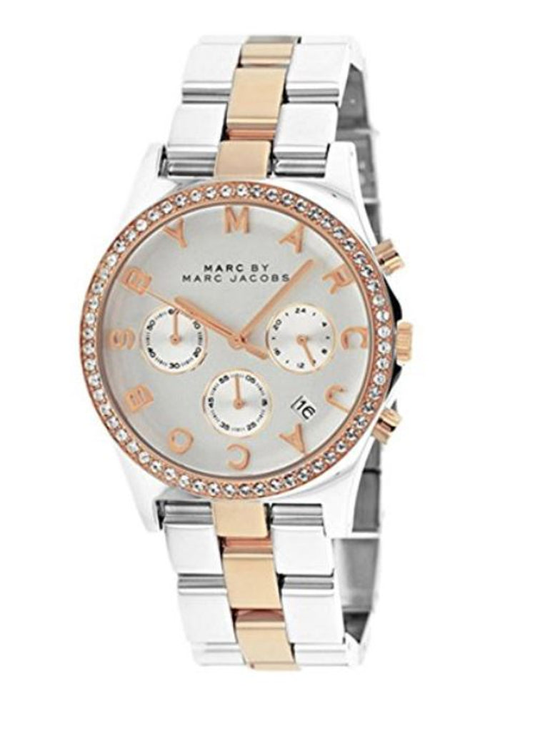 Marc Jacobs Henry Chronograph Silver Dial Two Tone Steel Strap Watch for Women - MBM3106
